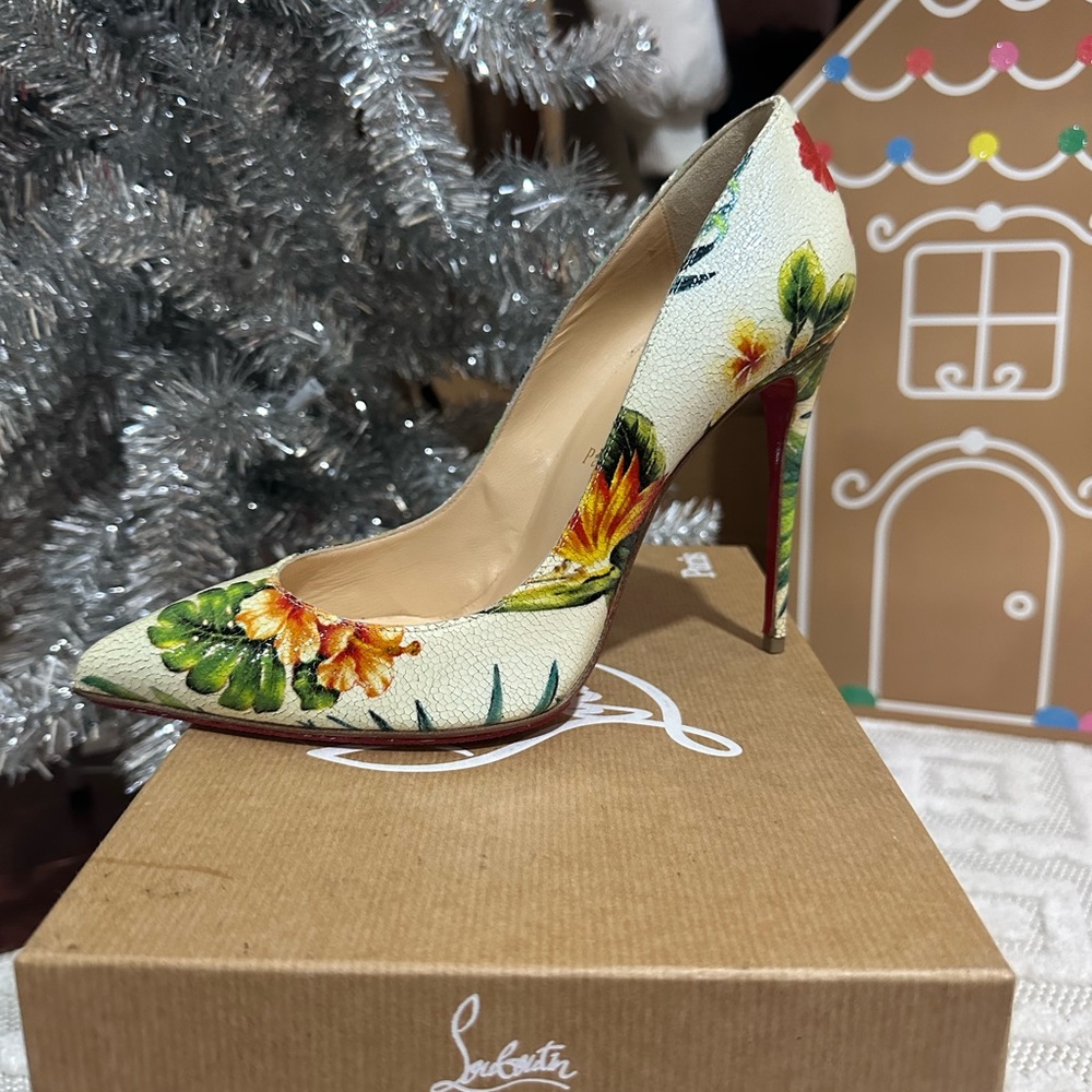 Size 39.5 Christian Louboutin heels, never worn. Has sole cover on already.